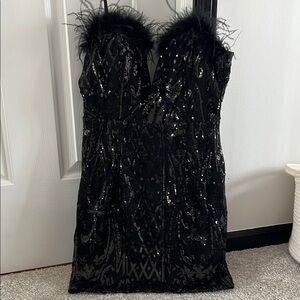 Lulu's Black Sequin Sheath Mini Dress